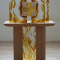 N-D de Parigné, tabernacle évoquant le buisson ardent  P. Le Cacheux